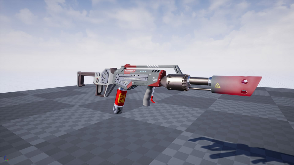 Sci-Fi Hand Flamethrower (Customizible Color) + VFX 