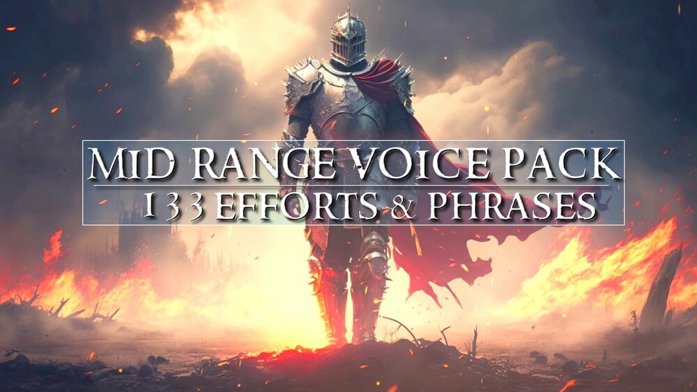 Mid Range Knight Voice Pack Of 133 Efforts and Phrases 