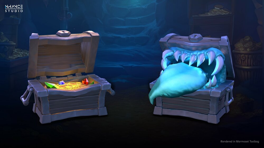 Stylized Fantasy Mimic Treasure Chest 