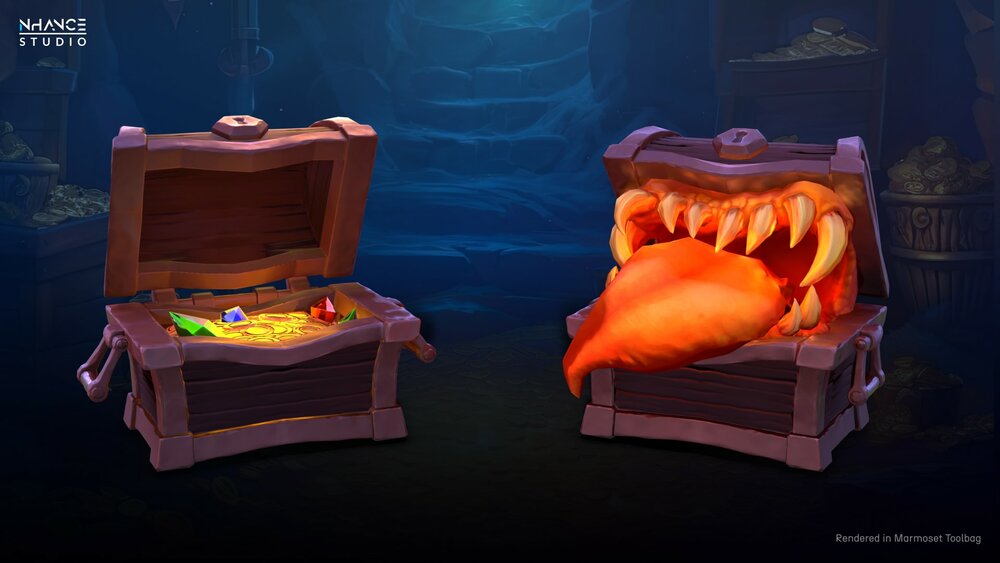 Stylized Fantasy Mimic Treasure Chest 