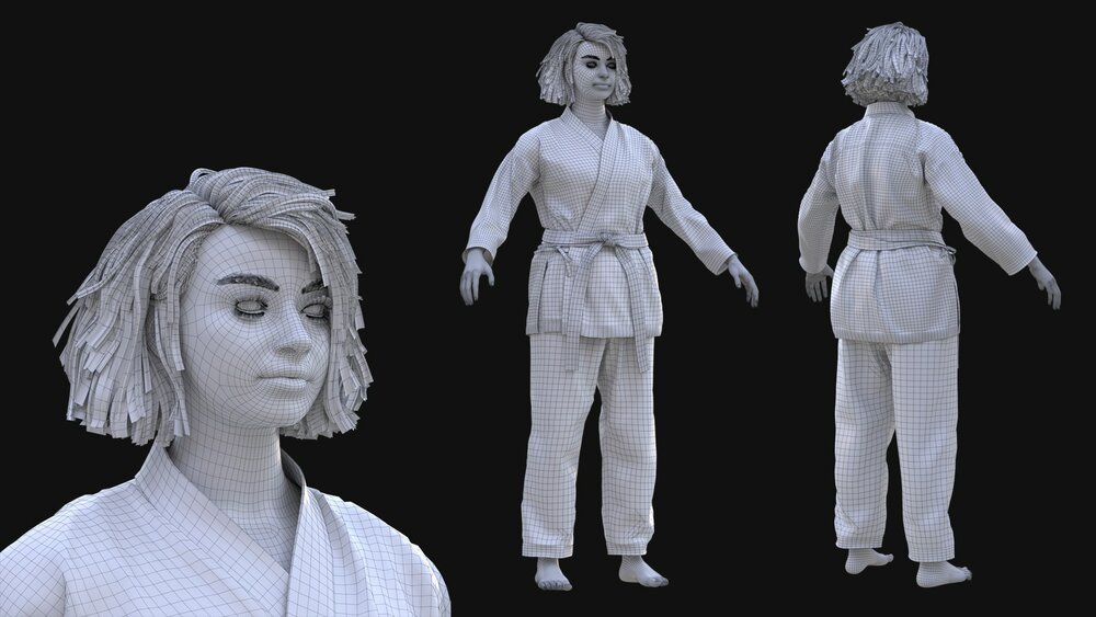 Woman - Martial Uniform 1 - Modular - Rigged 