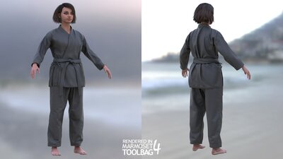 Woman - Martial Uniform 1 - Modular - Rigged 