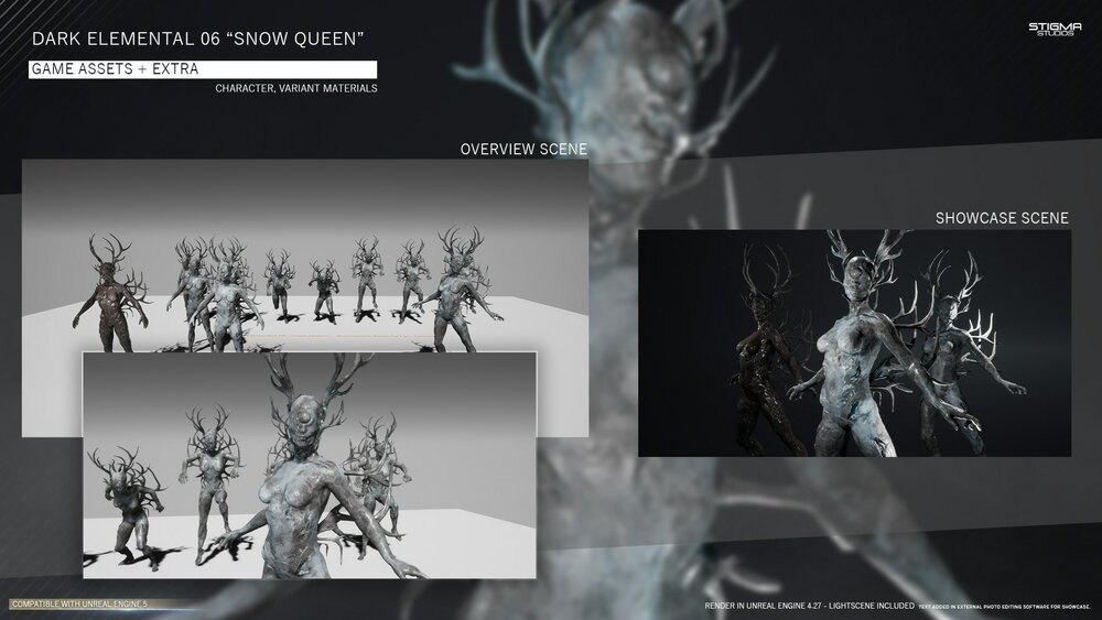 Dark Elemental 06 "Snow Queen" - Game Assets + Extra 