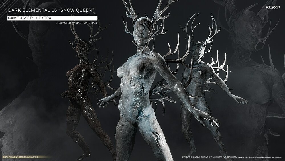 Dark Elemental 06 "Snow Queen" - Game Assets + Extra 