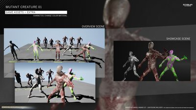 Mutant Creature 01 - Game Assets + Extra 