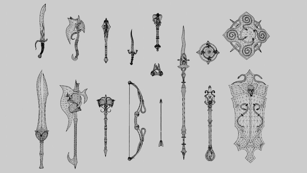 Fantasy Snake Weapon Set 