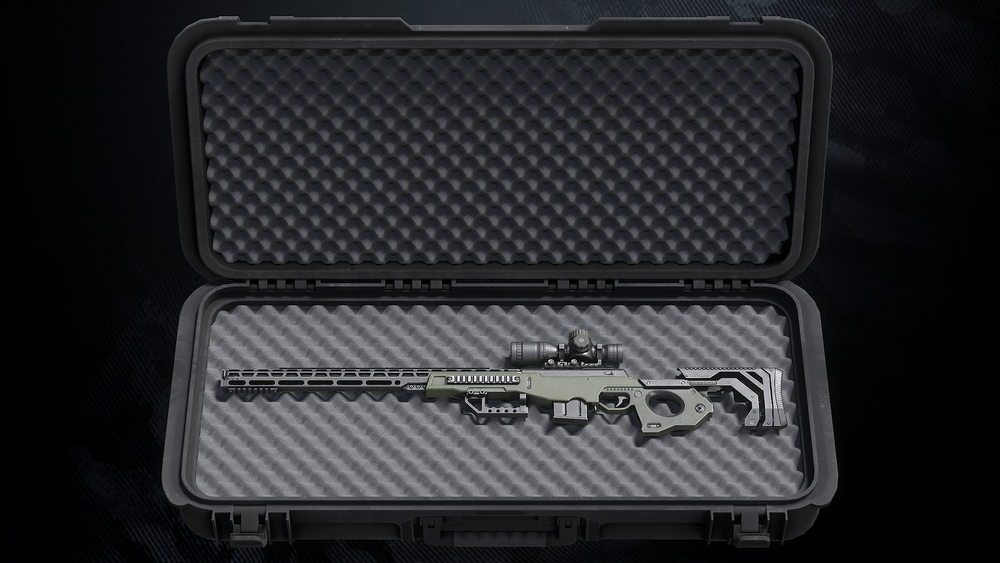 SR-S96 Sniper Rifle With Hands And Weapon Case 