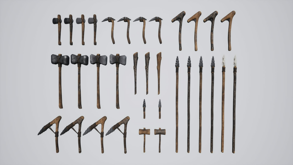 Primitive weapons / tools pack 