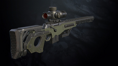 SR-S96 Sniper Rifle With Hands And Weapon Case 