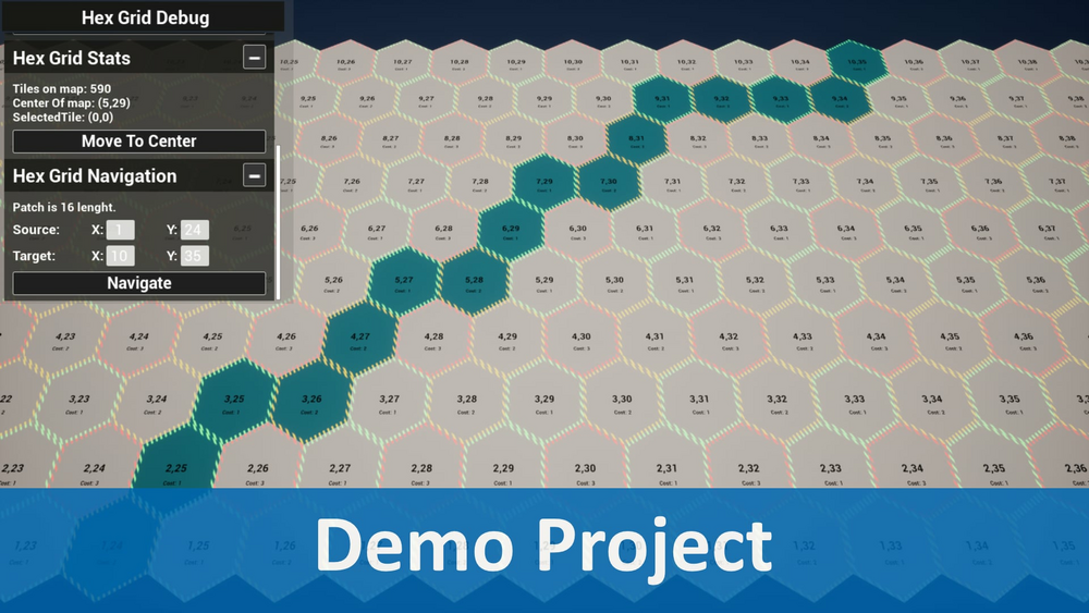 Hexagonal Grid Navigation Algorithm Plugin 