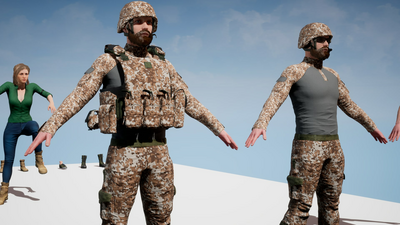 Modular Female Male Soldier 