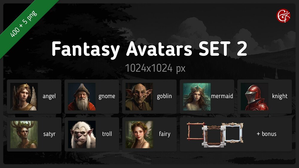 400 Fantasy Avatar Portraits SET 