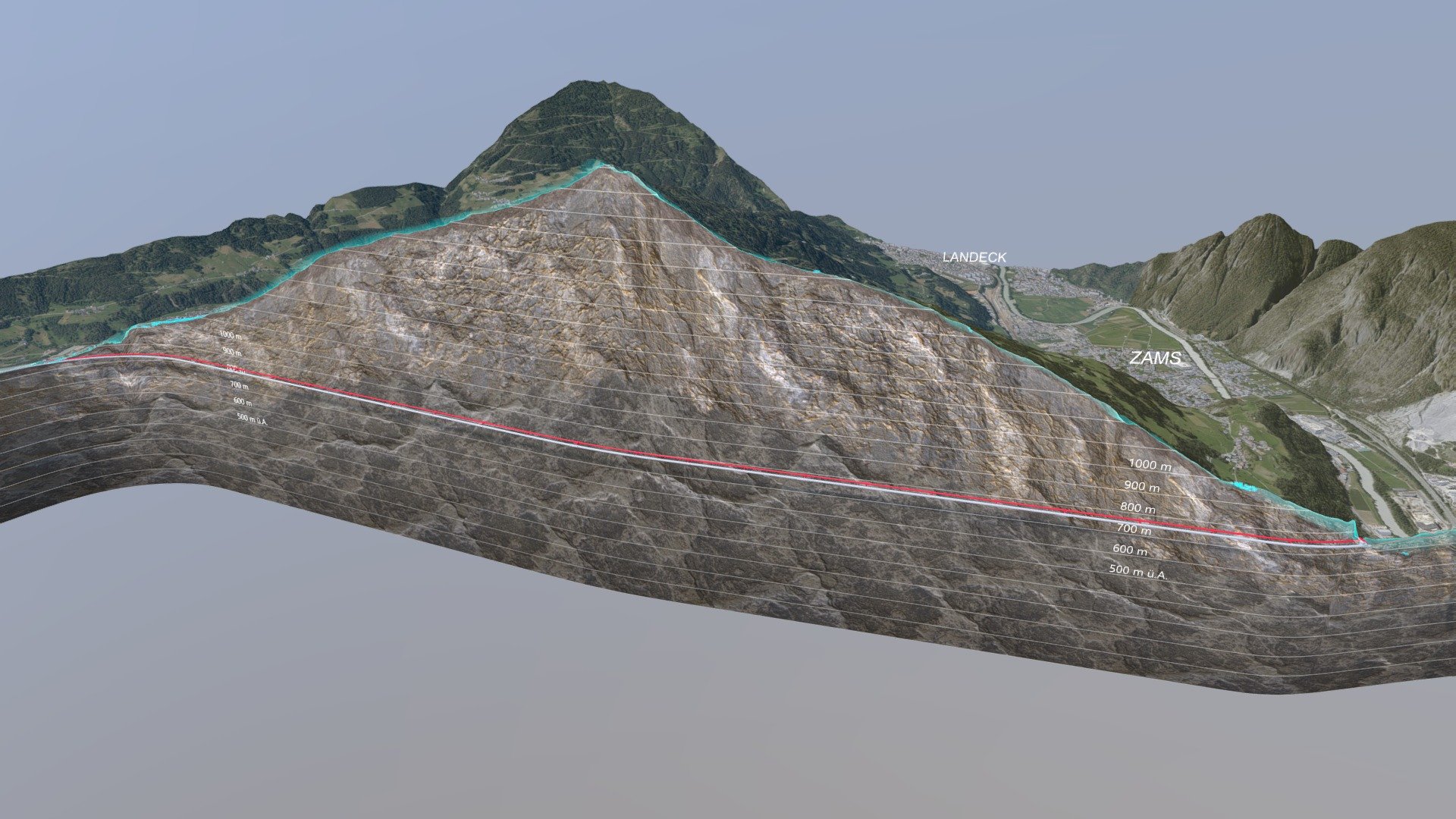 Landecker Tunnel - Blick Richtung Westen 