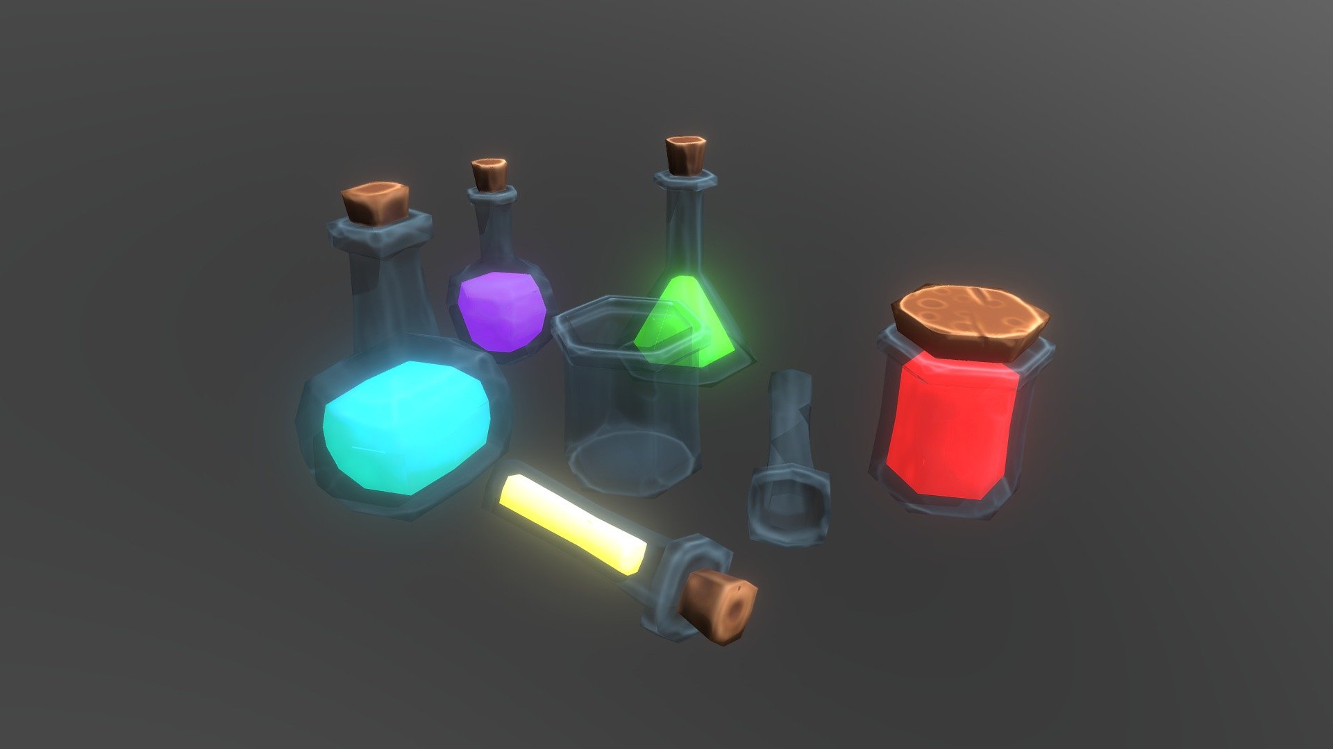 Stylised Glowing Potions 