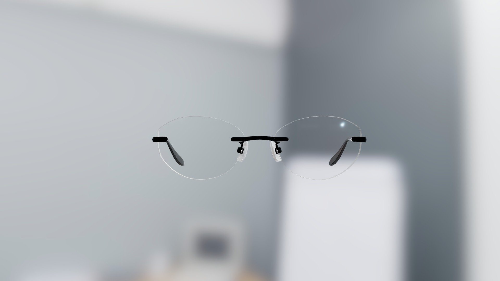 Generic Rimless Semi-Oval Glasses (Black) 