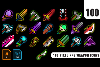 100 Pixel RPG weapon icons