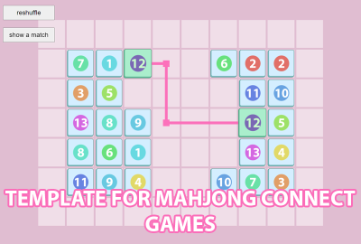 Template for mahjong connect games