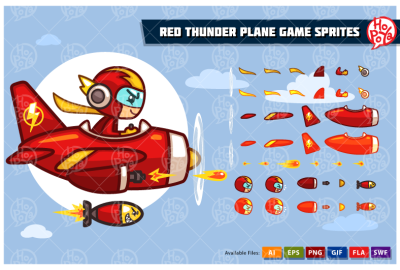 Red Thunder Plane Game Sprites