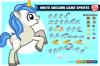 White Unicorn Game Sprites