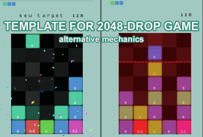 Template for 2048-drop game. Alternative mechanics