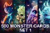 500 monster pictures images cards - Set 1